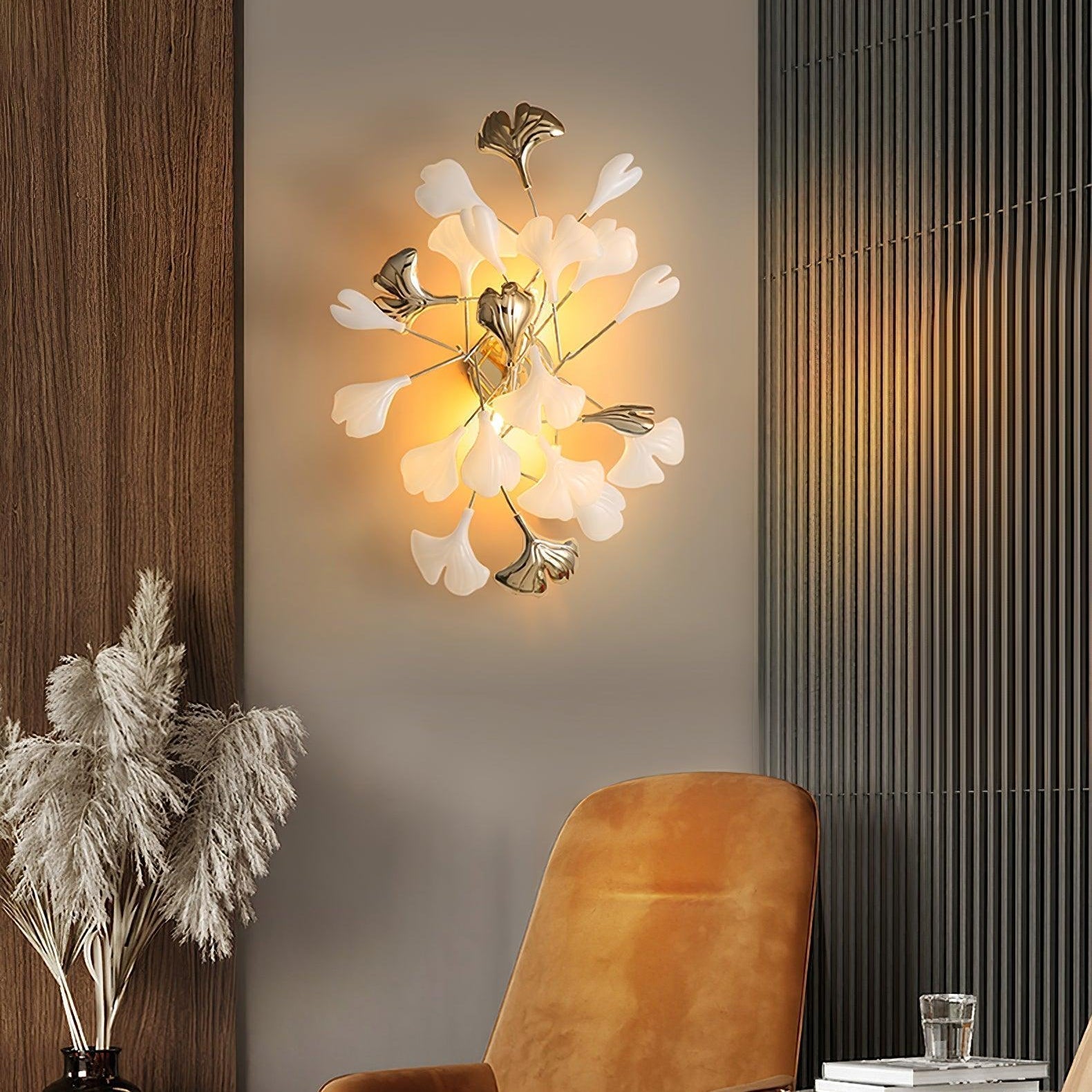 Veralon Ginkgo Ceramic Wall Light Finish Soft Matte Ambient Glow