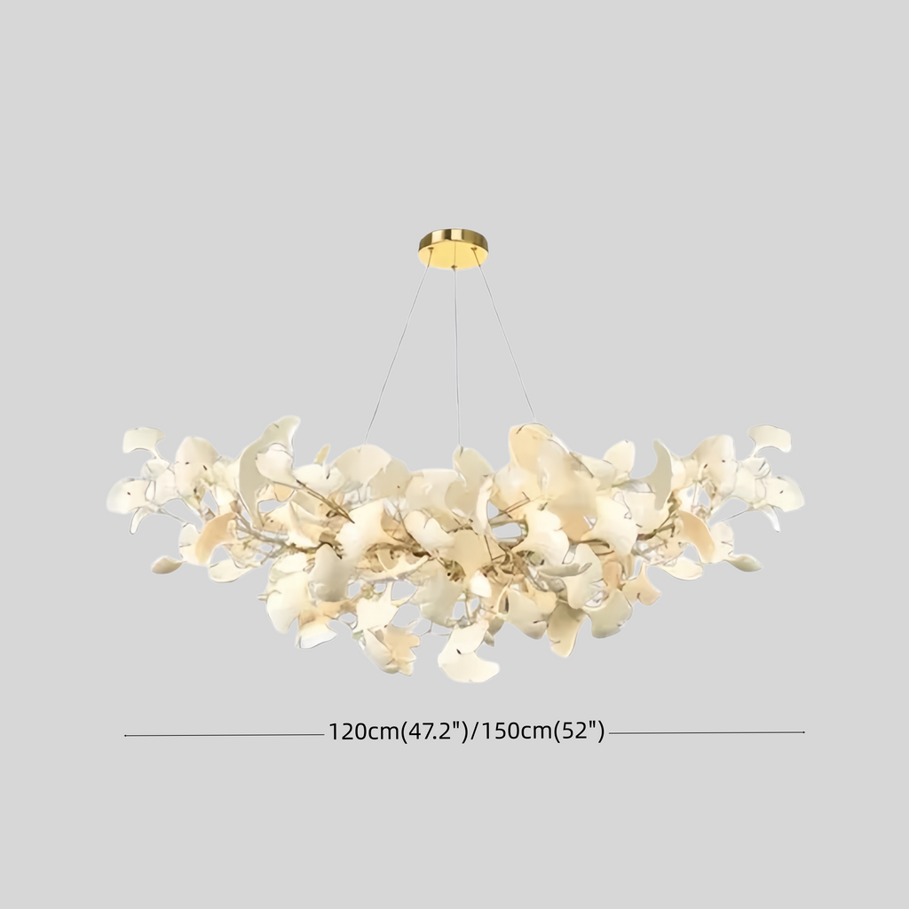 Lujoso candelabro de hojas – Diseño cerámico blanco o dorado para comedor - Flindria