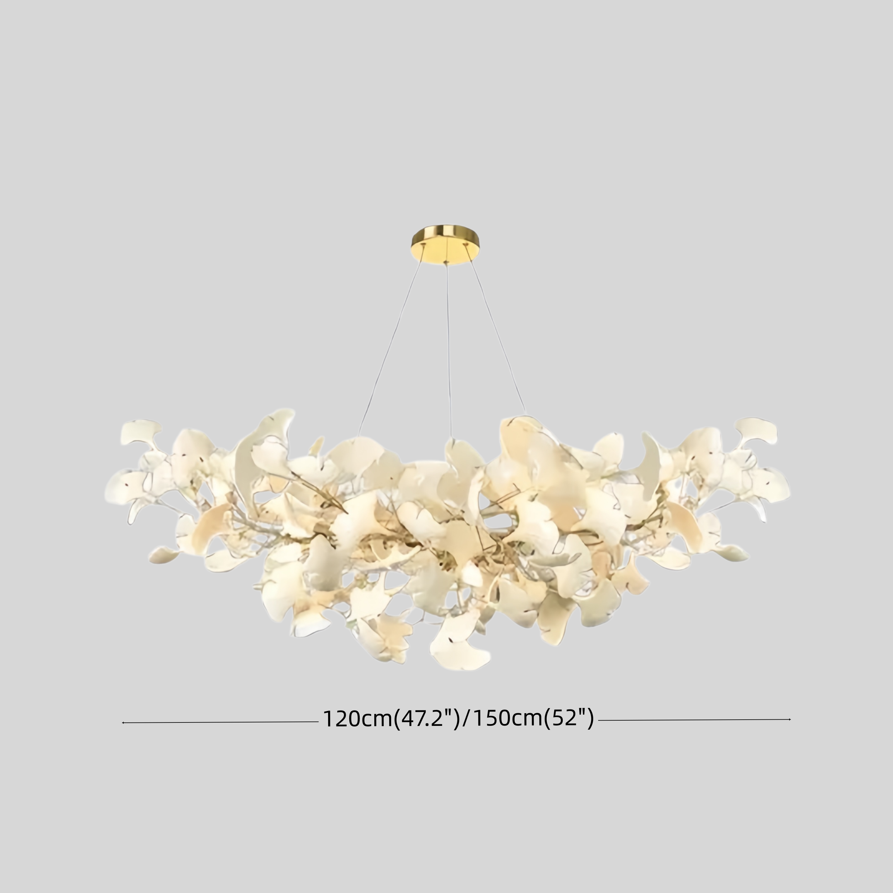 Lujoso candelabro de hojas – Diseño cerámico blanco o dorado para comedor - Flindria