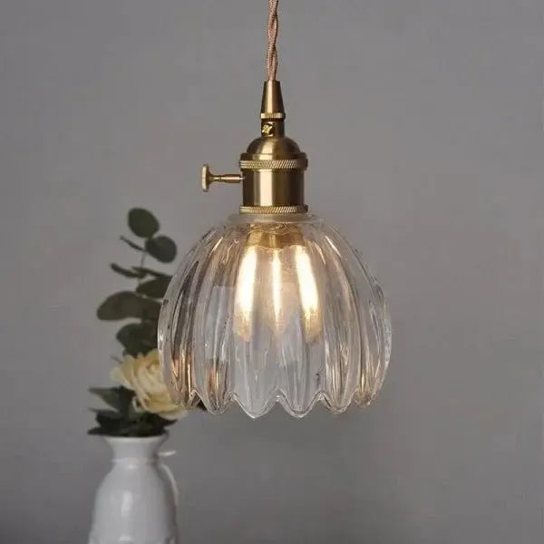 Sylara Glass Pendant Light With Flower Shape For Dining Areas