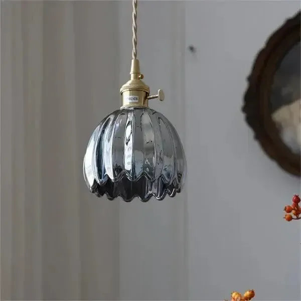 Sylara Glass Pendant Light With Flower Shape For Dining Areas