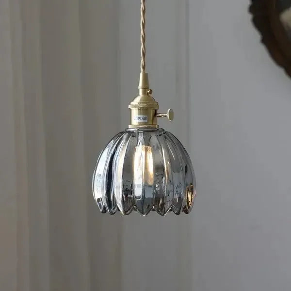 PetalGlow Pendant Light Bloom Glass With Frosted Petals