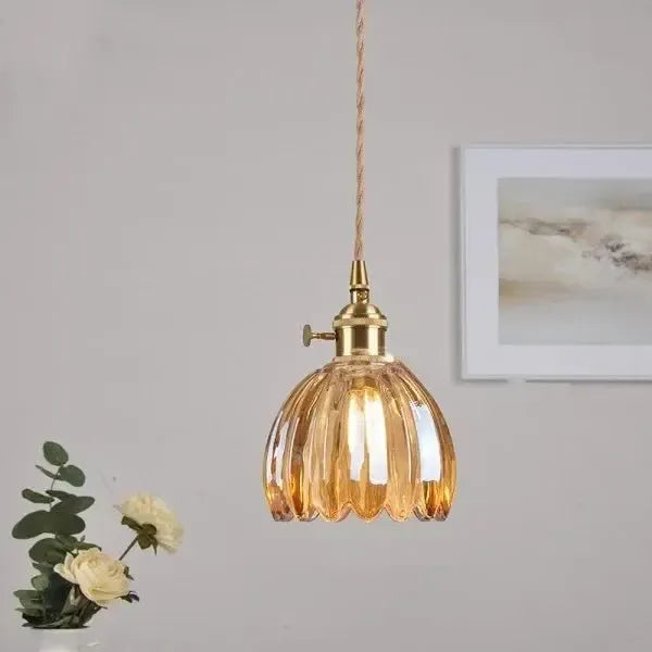 Sylara Glass Pendant Light With Flower Shape For Dining Areas