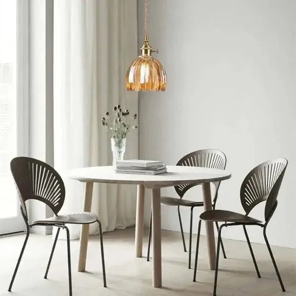 Sylara Glass Pendant Light With Flower Shape For Dining Areas
