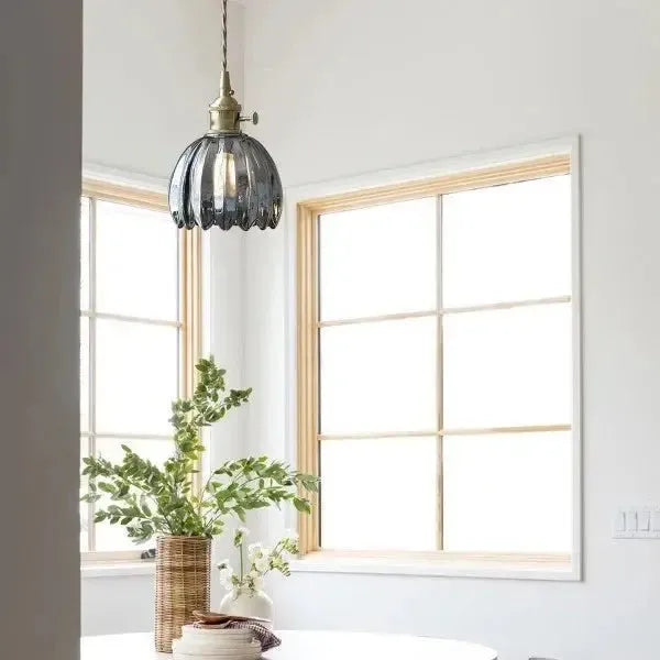 PetalGlow Pendant Light Bloom Glass With Frosted Petals