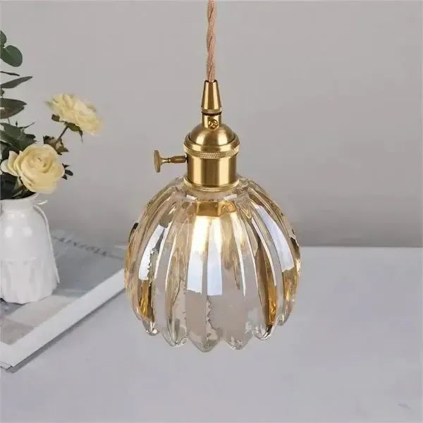 PetalGlow Pendant Light Bloom Glass With Frosted Petals