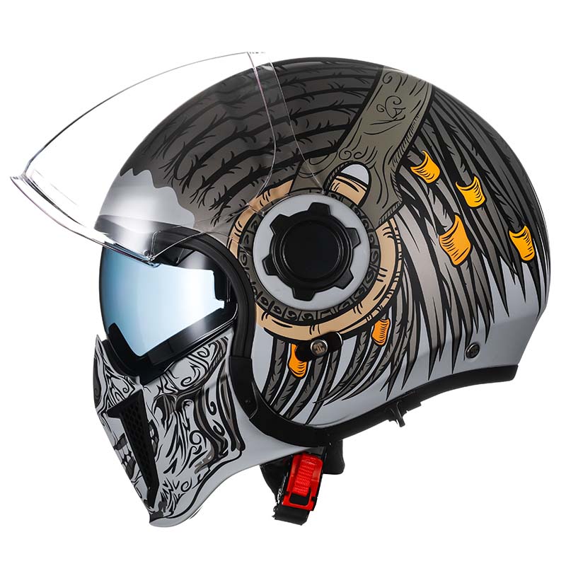 Double-Lens Vintage Modular Helmet — DOT ECE Approved