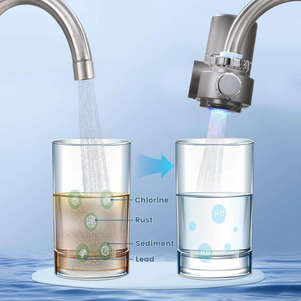 ClearView LED Faucet Water Filter — Digital Display, Mineral Retention, Contaminant Removal