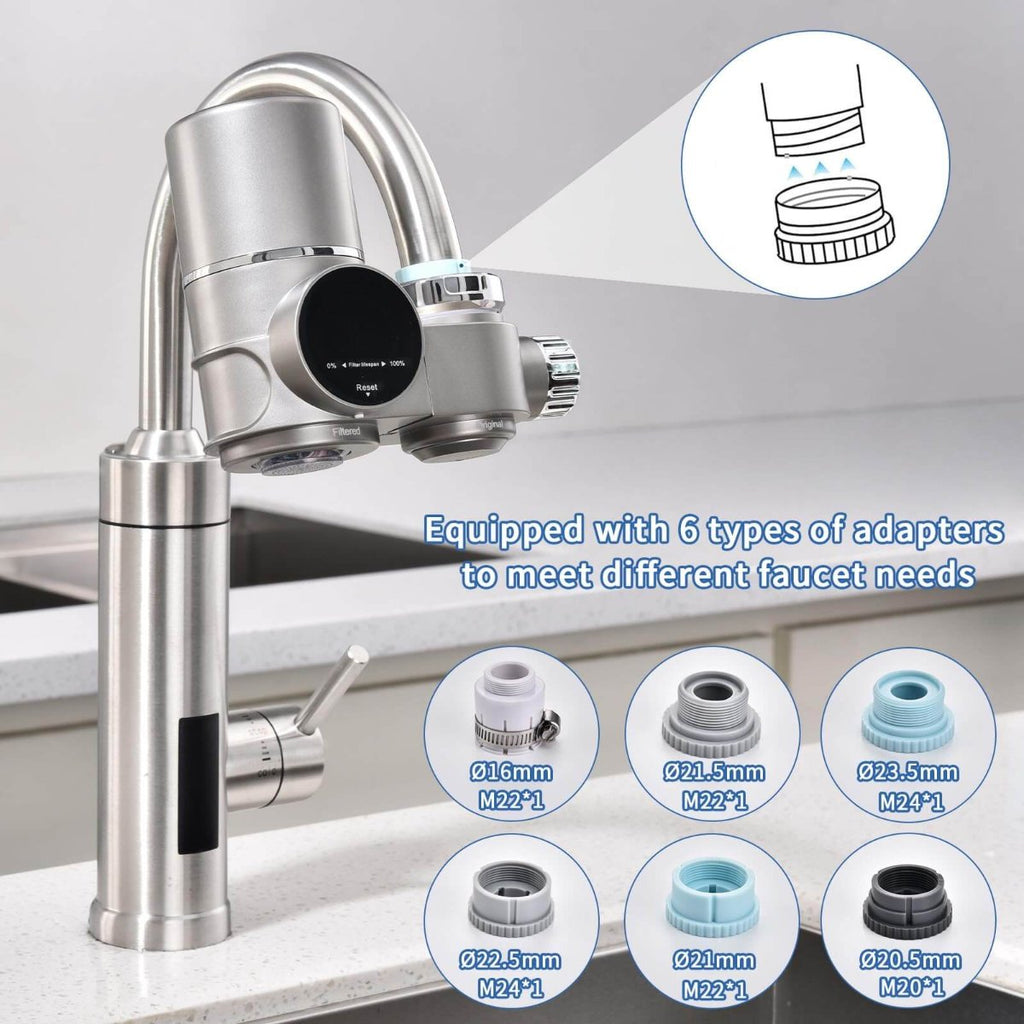 ClearView LED Faucet Water Filter — Digital Display, Mineral Retention, Contaminant Removal