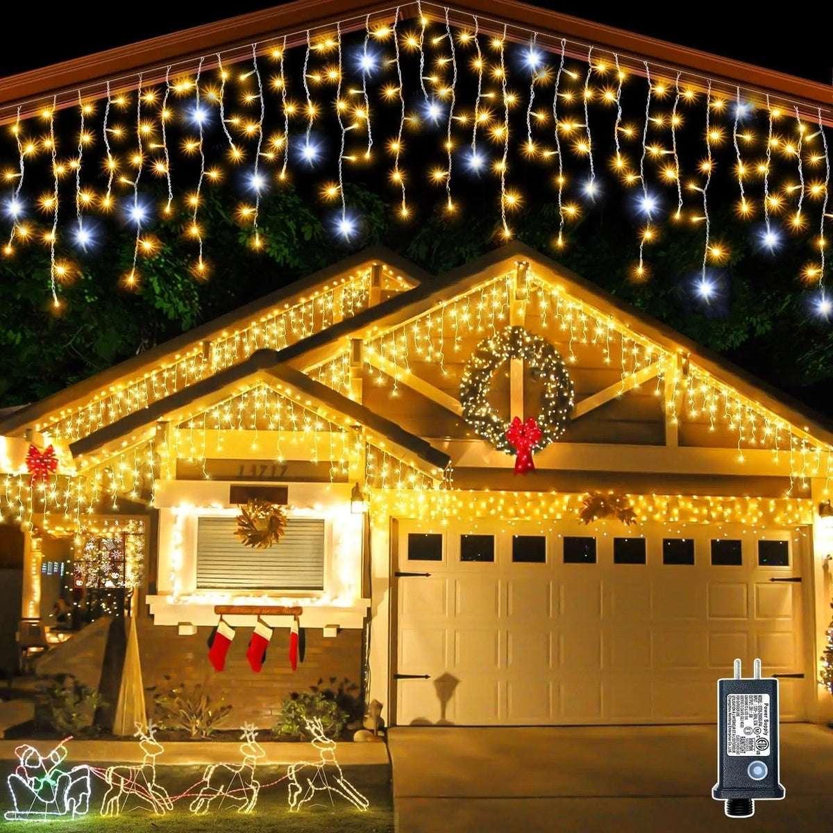 Φωτάκια κουρτίνας LED RideauLumineux, 4m x 0.6m, λευκά