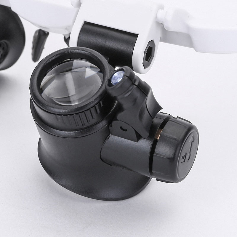 Lunettes-loupes LED ClariVue — Double éclairage, luminosité et grossissement réglables