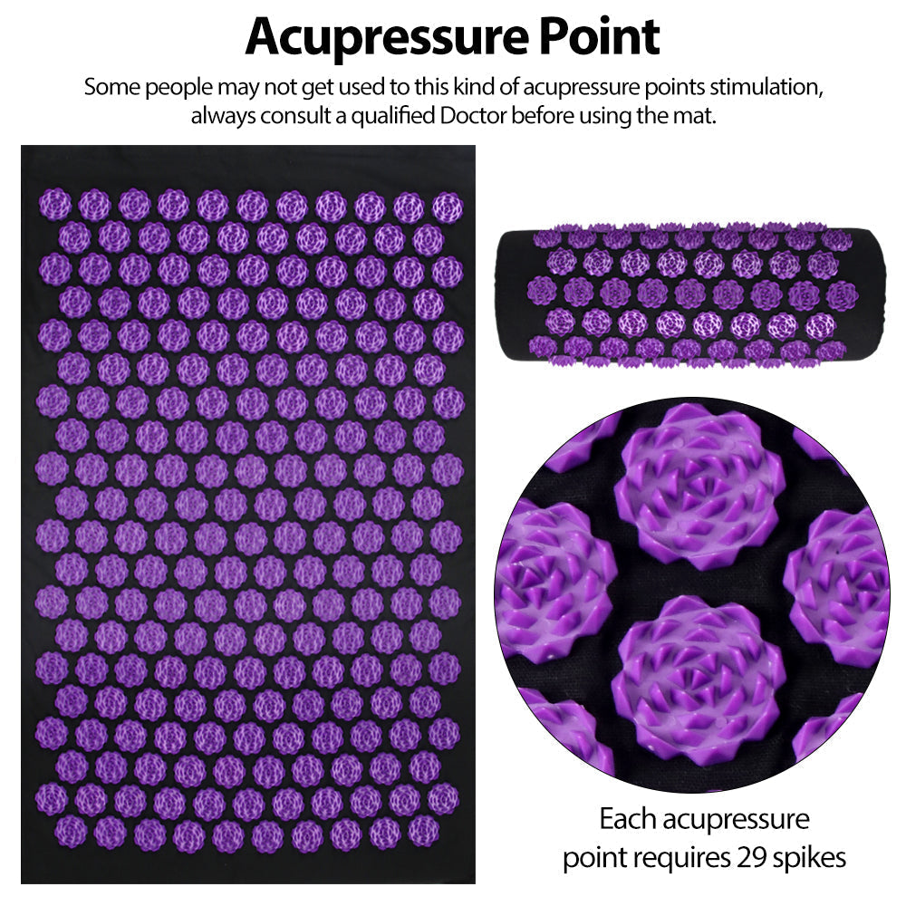 Acupressure Mat Set — Spiked Massage, Pain Relief & Stress Reduction