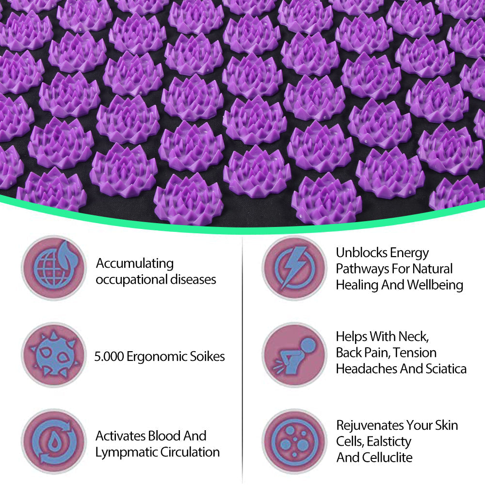 Acupressure Mat Set — Spiked Massage, Pain Relief & Stress Reduction