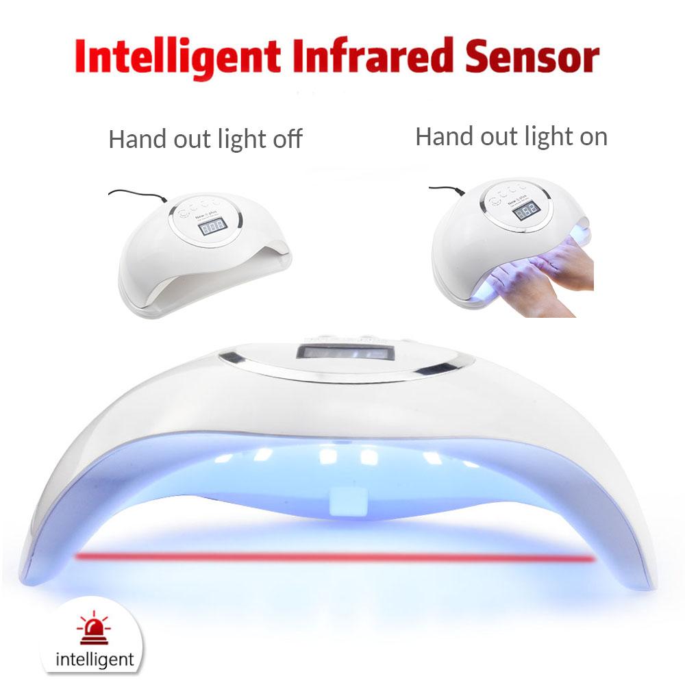 مصباح أظافر LumaPro بالأشعة فوق البنفسجية LED بقدرة 72W — مؤقت LCD، وضع حرارة منخفضة لمدة 99 ثانية، مستشعرات بالأشعة تحت الحمراء