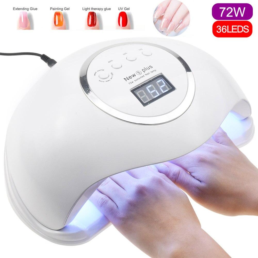 مصباح أظافر LumaPro بالأشعة فوق البنفسجية LED بقدرة 72W — مؤقت LCD، وضع حرارة منخفضة لمدة 99 ثانية، مستشعرات بالأشعة تحت الحمراء
