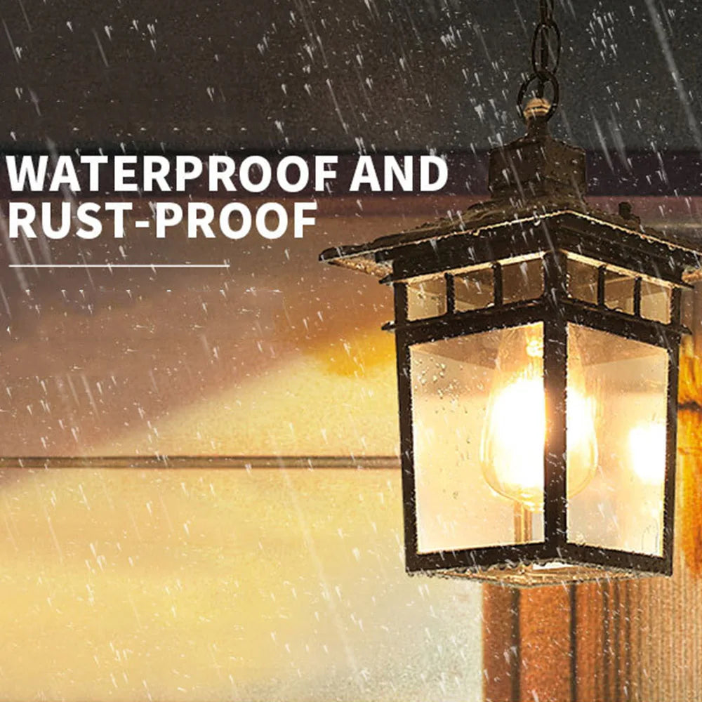 Kirrella Glass Outdoor Pendant Light With Adjustable Chain