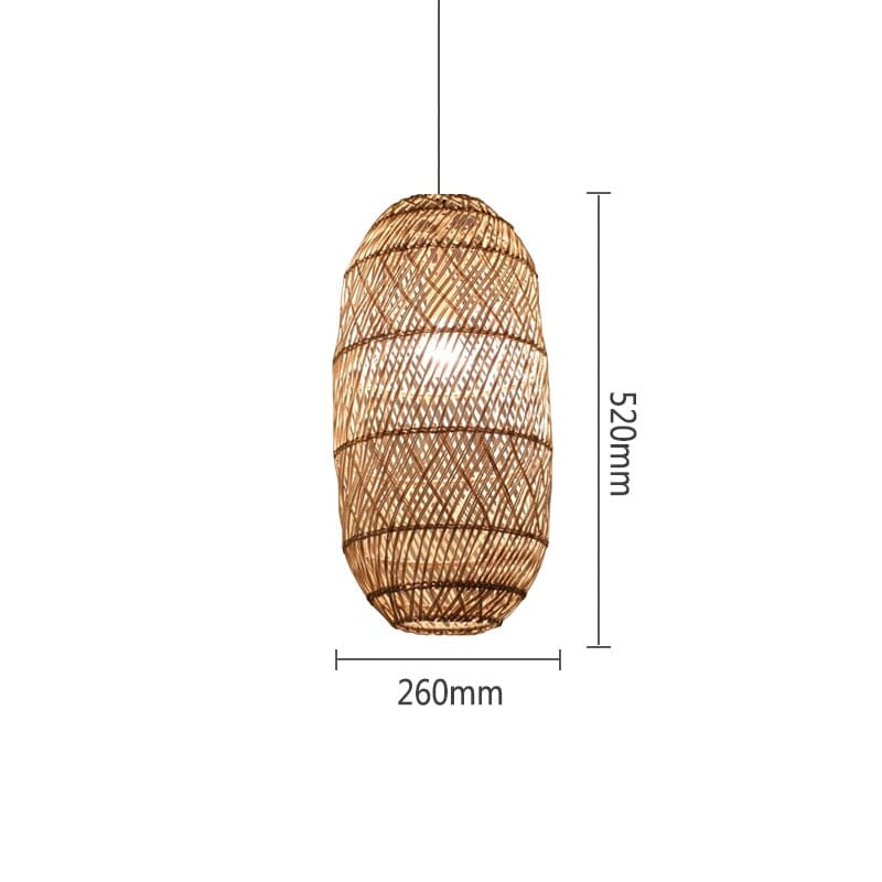 Zarela Rattan Pendant Lamp With LED Glow Adjustable Ceiling Light