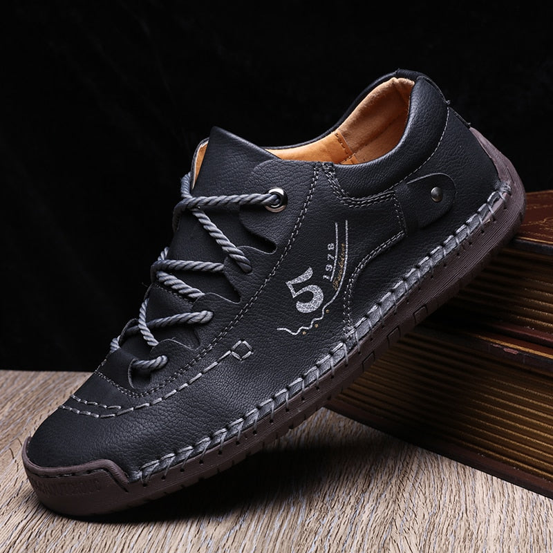 Men's Orthopedic Leather Footwear — All-Day Comfort, Cushioned Insoles
