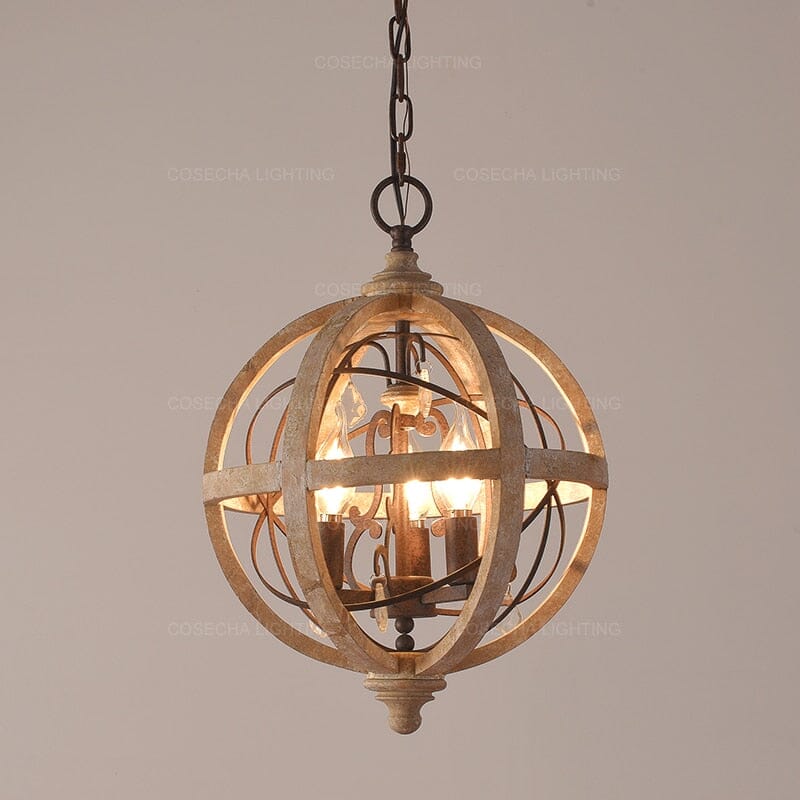 Ardent Home Heritage Wood Chandelier With Ornate Details