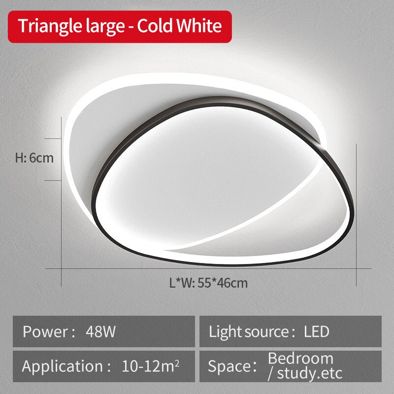 Modern designkrona med LED-taklampa — skulptural armatur