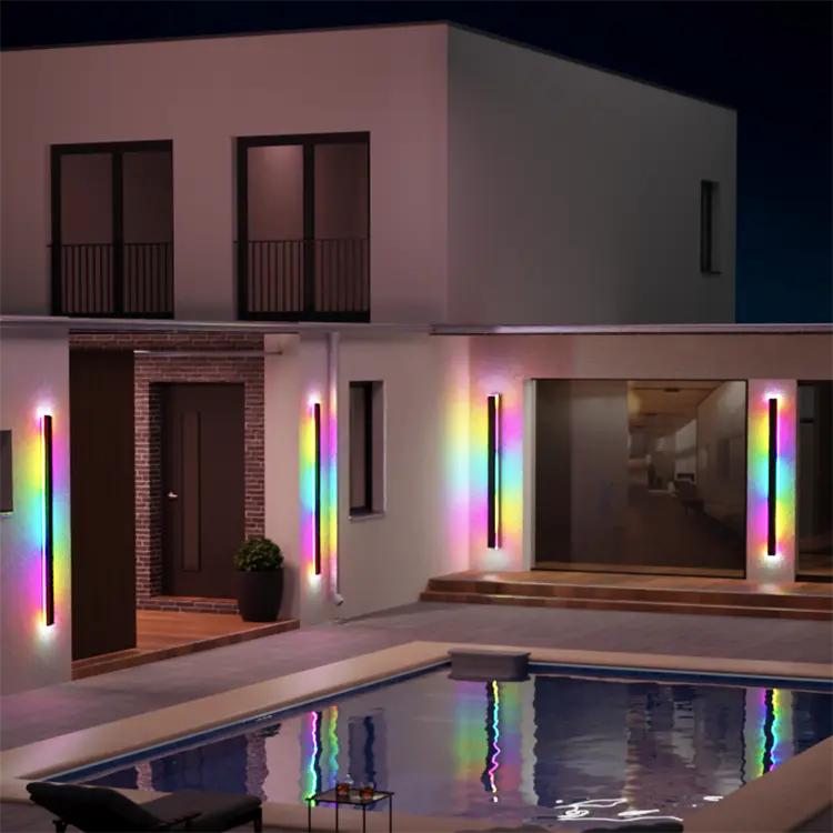 Wodoodporna ścienna lampa LED RGB do wnętrz i na zewnątrz