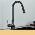 Rubinetto da cucina vintage in ottone antico VintageTap - Bocca girevole nera
