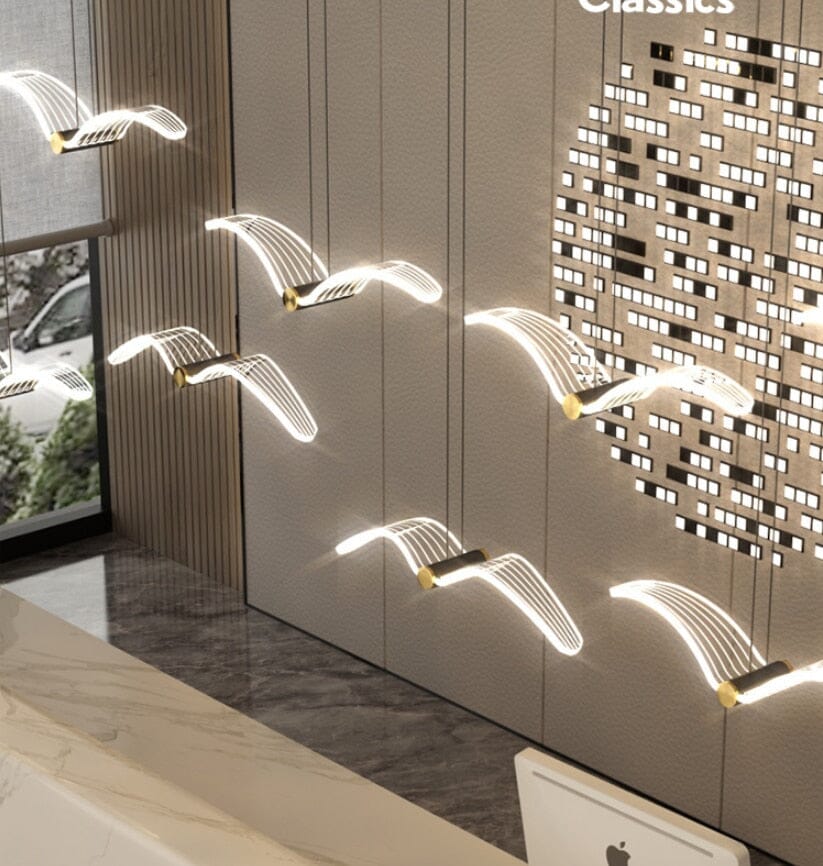 Marinell Copper Dining Chandelier With Seagull-Inspired Design
