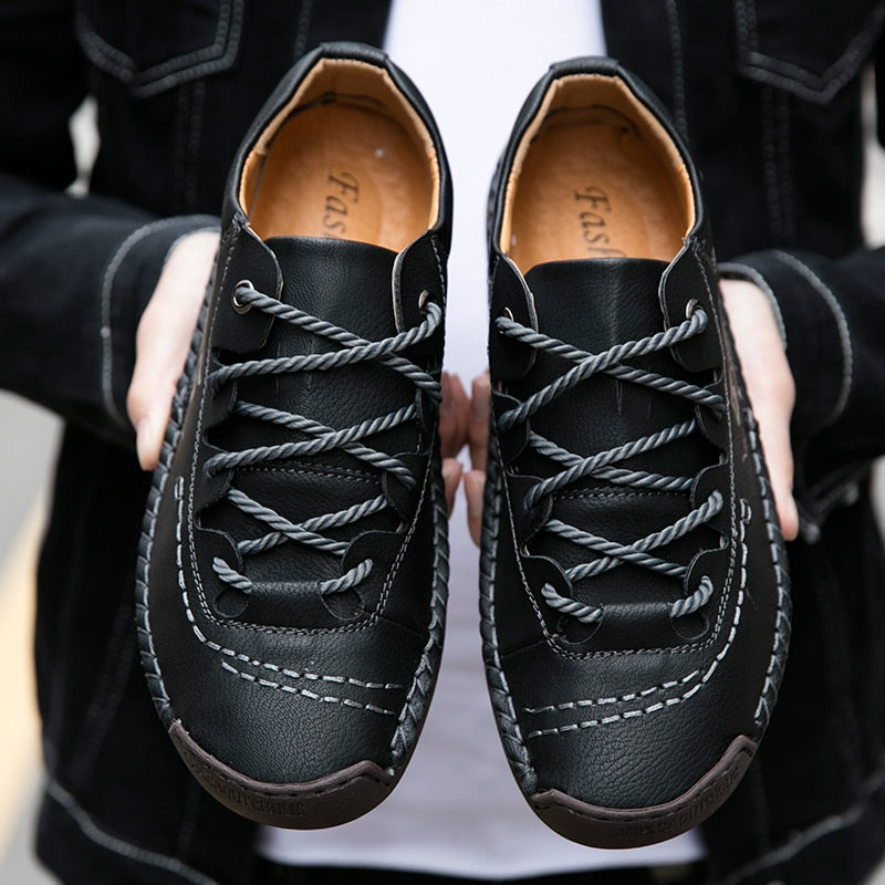 Men's Orthopedic Leather Footwear — All-Day Comfort, Cushioned Insoles