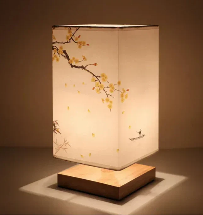 Oriental Blossom Glow-lampa — 27 × 12 cm bordslampa med körsbärsblommor