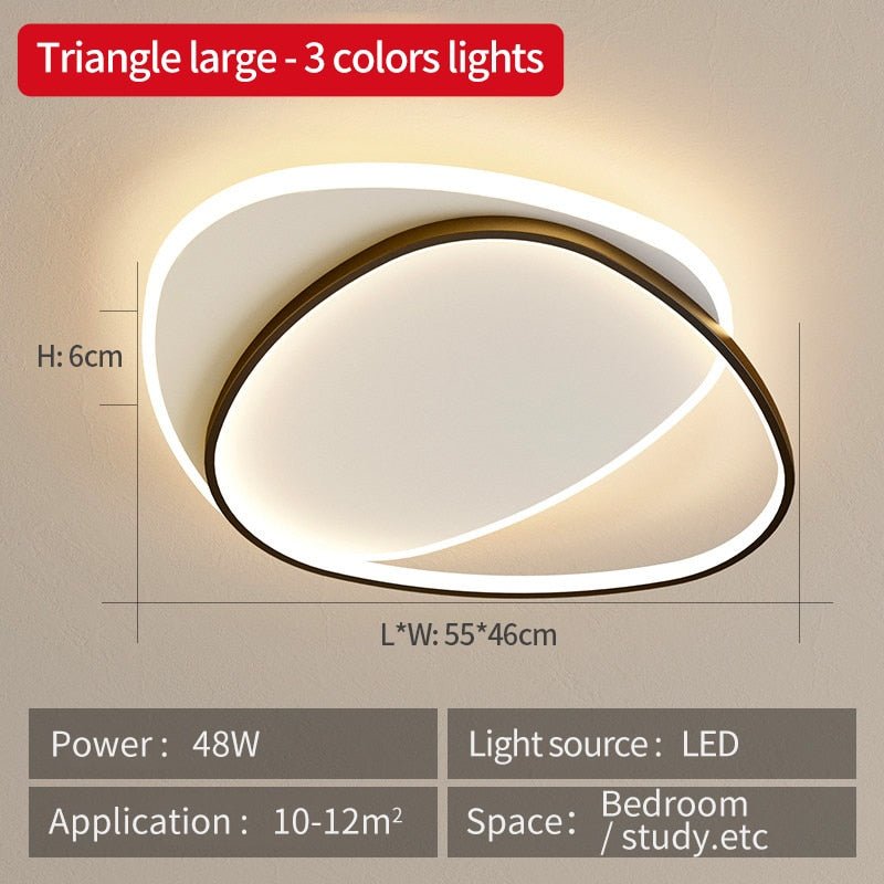 Modern designkrona med LED-taklampa — skulptural armatur
