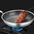 KitchenPro Kratzfeste Edelstahl-Bratpfanne mit Antihaftbeschichtung