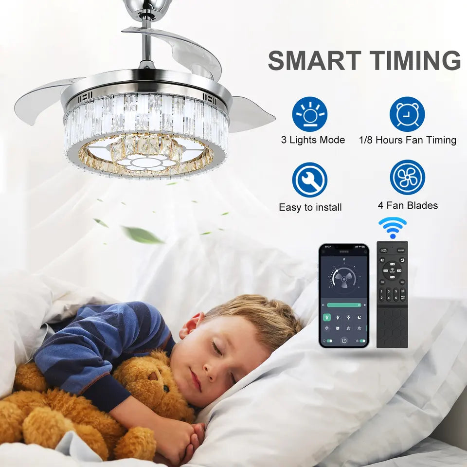 Solara 3-Blade Ceiling Fan With LED Lights For Your Home Kitchen