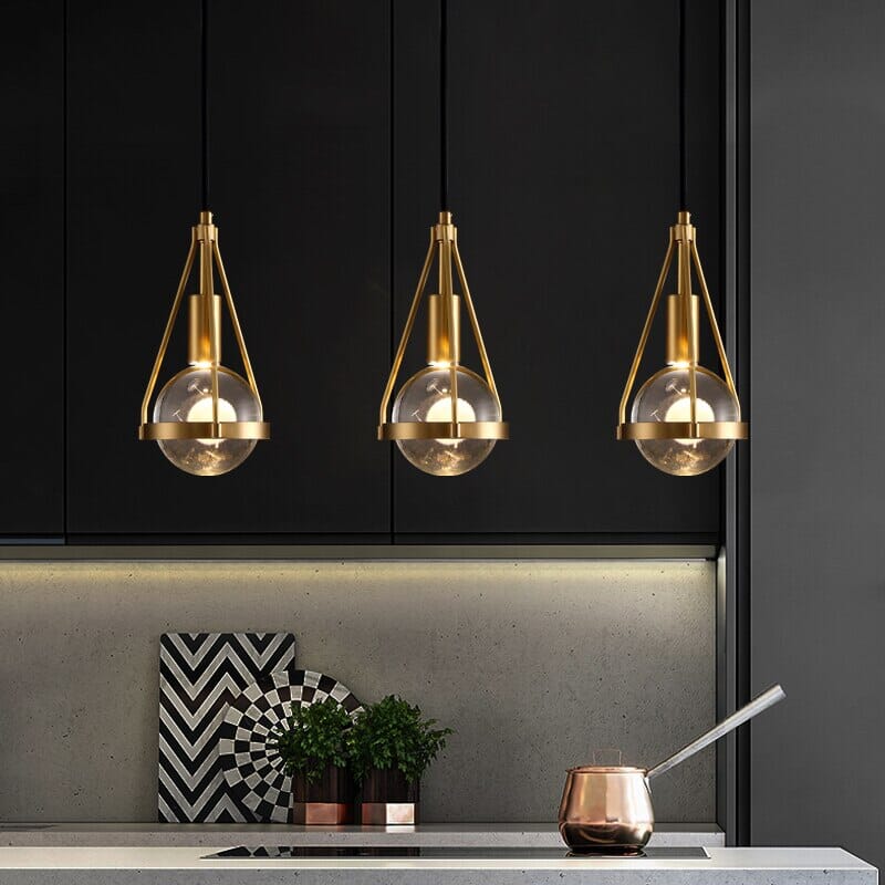 Astraea Nordic Gold Pendant Lighting With Dandelion Glow