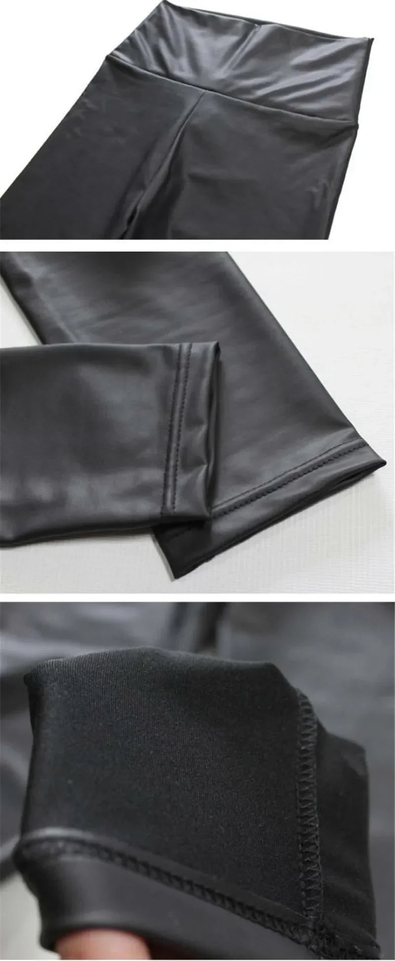 LuxeSculpt High-Waist-Leggings aus flüssigem Leder bis zum Knöchel