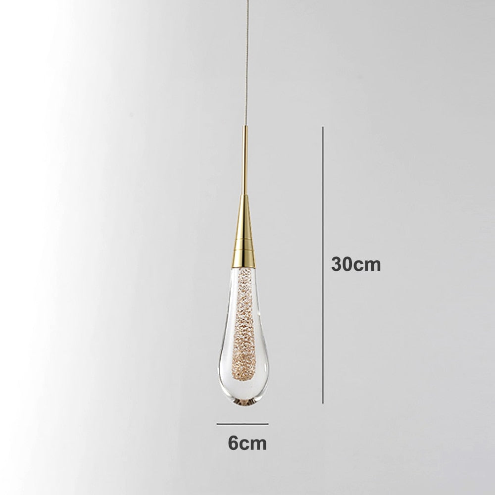 Candeeiro suspenso Vanndråpe — Design escultural com queda de luz LED