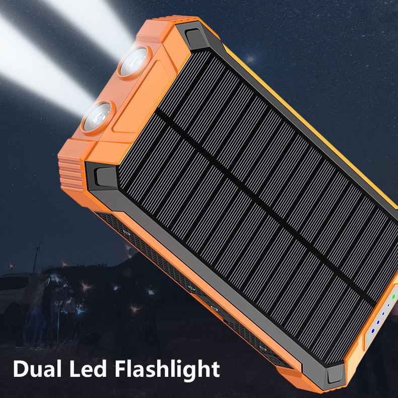 20000mAh Solar-Powerbank — Tragbares Notladegerät