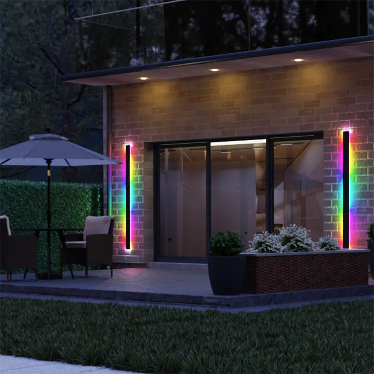 Wodoodporna ścienna lampa LED RGB do wnętrz i na zewnątrz