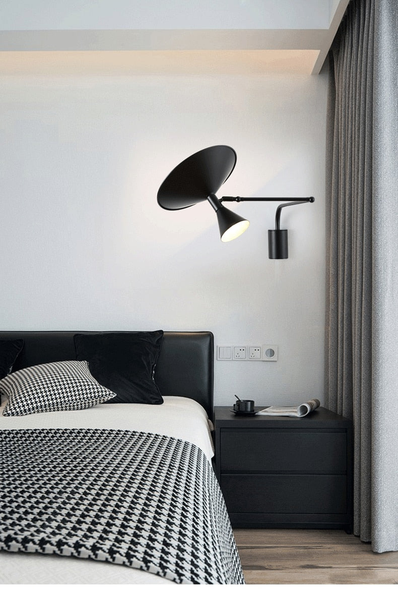 NovaSwing Plug-In Swing-Arm Wall Lamp — Industrial-Style Mount, On/Off Switch