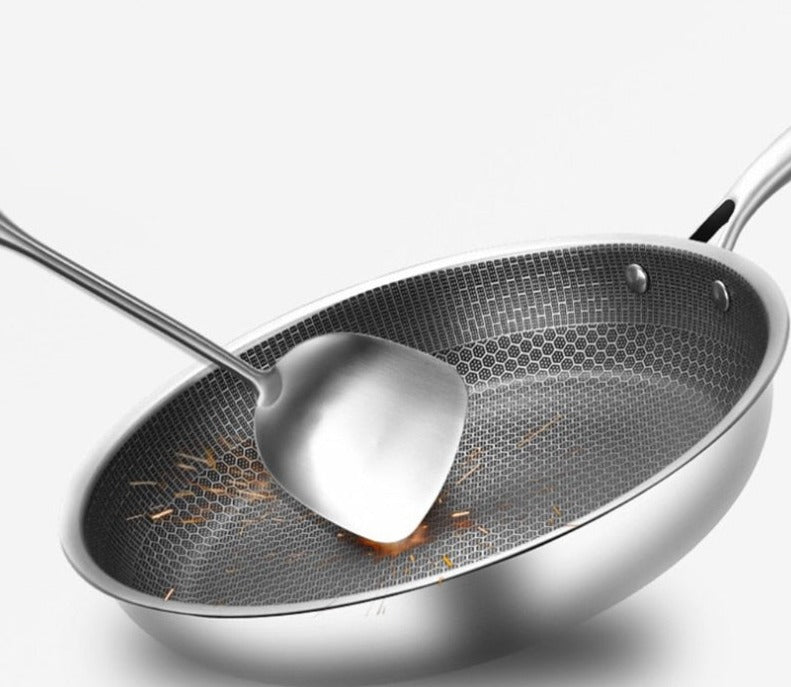 KitchenPro Kratzfeste Edelstahl-Bratpfanne mit Antihaftbeschichtung