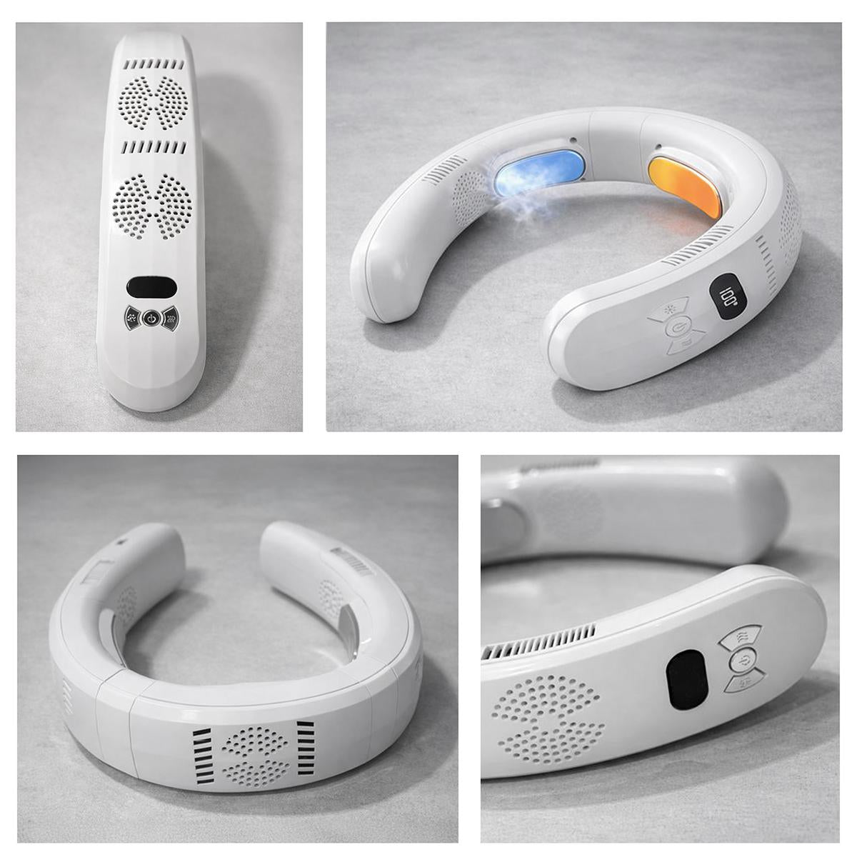 ThermoFlow 3-Zone Wearable Neck Fan – Adjustable Neck Cooler and Heater