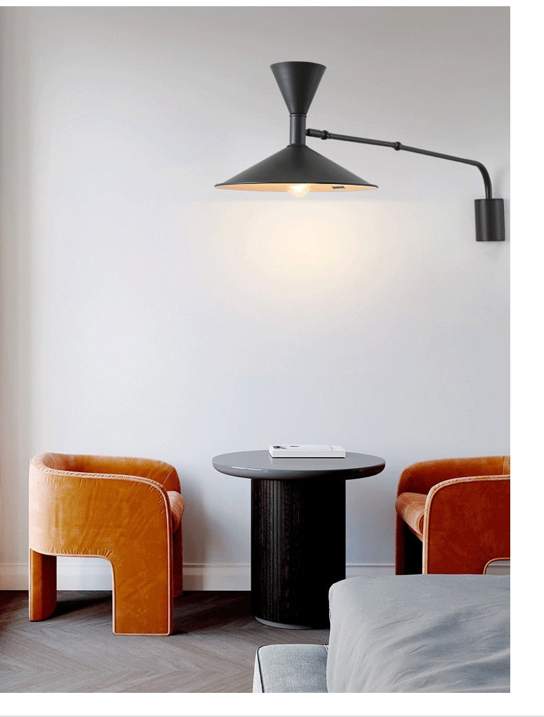 NovaSwing Plug-In Swing-Arm Wall Lamp — Industrial-Style Mount, On/Off Switch