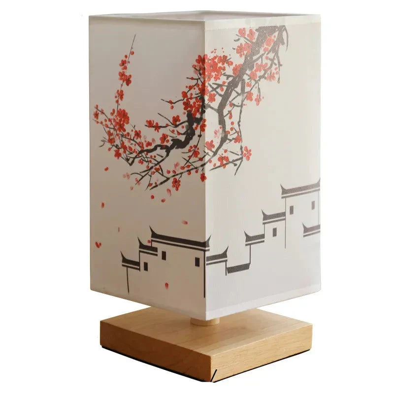 Oriental Blossom Glow-lampa — 27 × 12 cm bordslampa med körsbärsblommor
