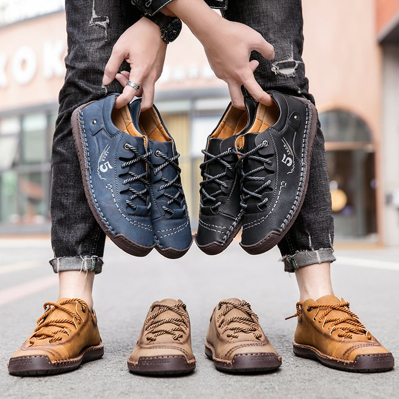 Men's Orthopedic Leather Footwear — All-Day Comfort, Cushioned Insoles