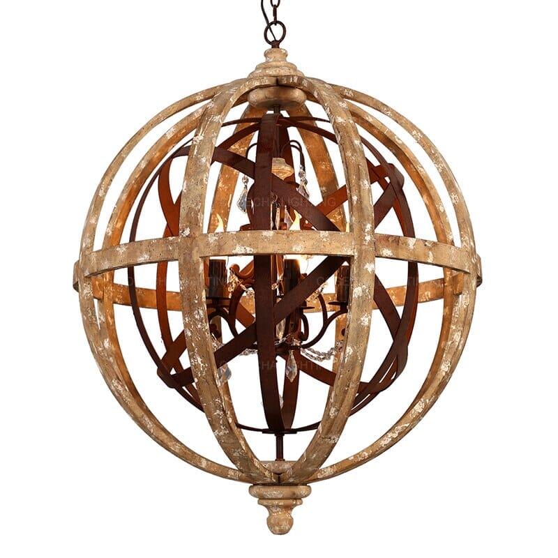 Ardent Home Heritage Wood Chandelier With Ornate Details