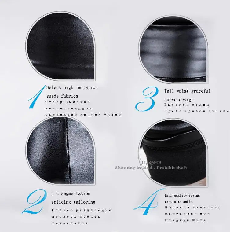 LuxeSculpt High-Waist-Leggings aus flüssigem Leder bis zum Knöchel