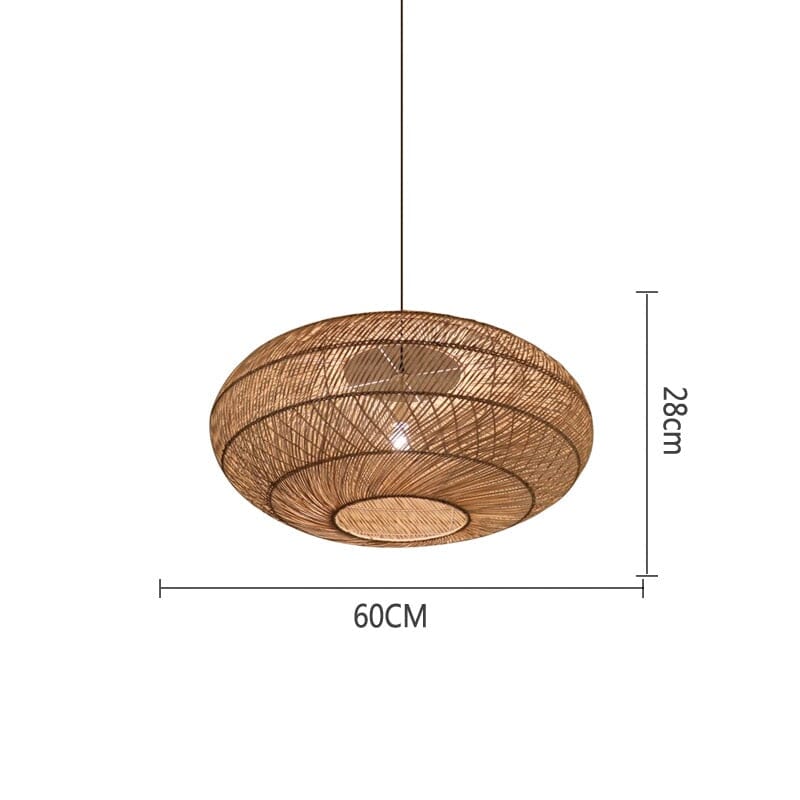 Zarela Rattan Pendant Lamp With LED Glow Adjustable Ceiling Light