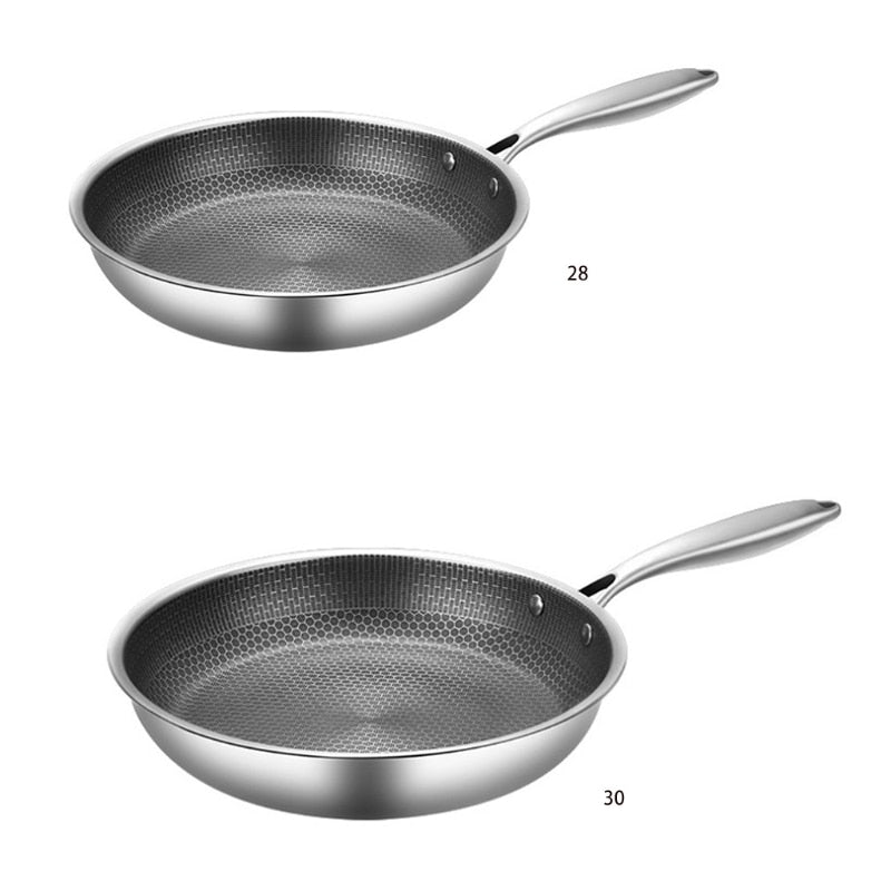 KitchenPro Kratzfeste Edelstahl-Bratpfanne mit Antihaftbeschichtung