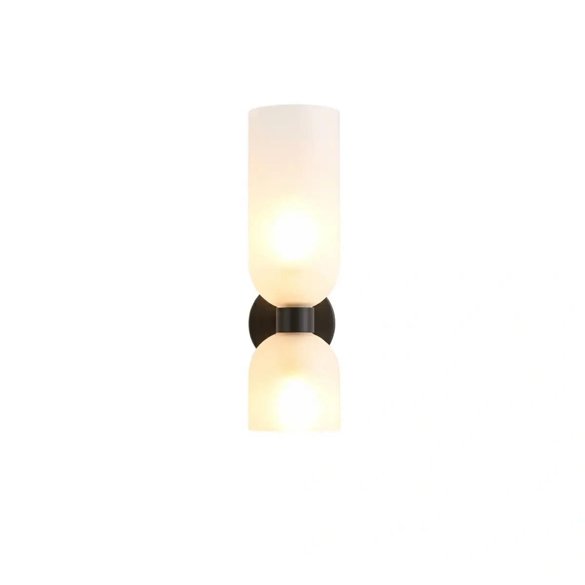Moderní skleněná nástěnná lampa - bílá/modrá/šedá válcová s dvojitou hlavou pro ložnici - Flindria