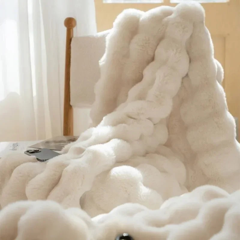 Manta de pelo luxuosa PlushWarmth — capa macia para cama e sofá