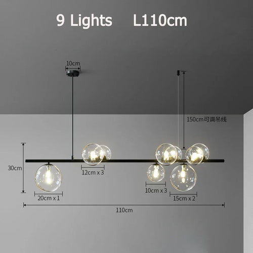 Aether Orb Kronleuchter mit nordischem minimalistischen Design für moderne Innenräume